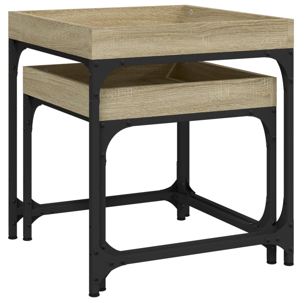 vidaXL Side Tables 2 pcs Sonoma Oak Engineered Wood