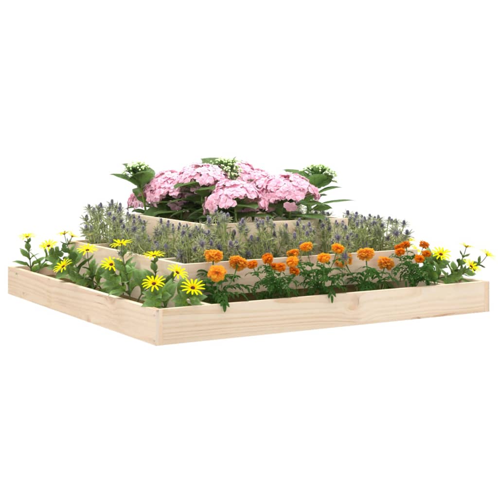 vidaXL Planter 110x110x27 cm Solid Wood Pine