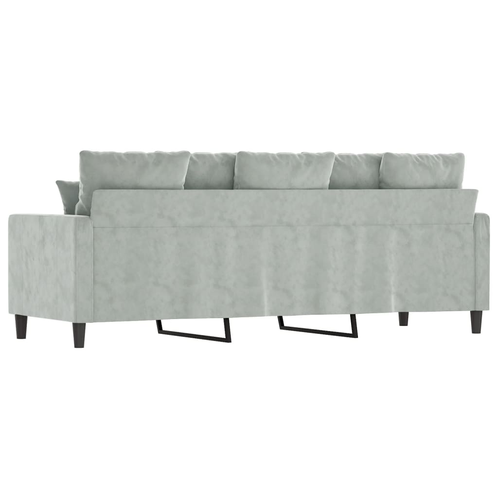 vidaXL 3-Seater Sofa Light Grey 180 cm Velvet