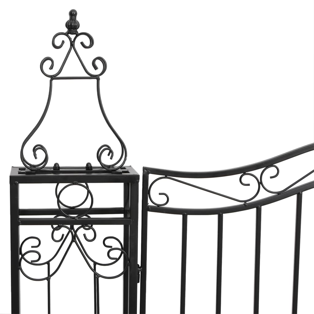 vidaXL Garden Gate Black 121x8x100 cm Wrought Iron