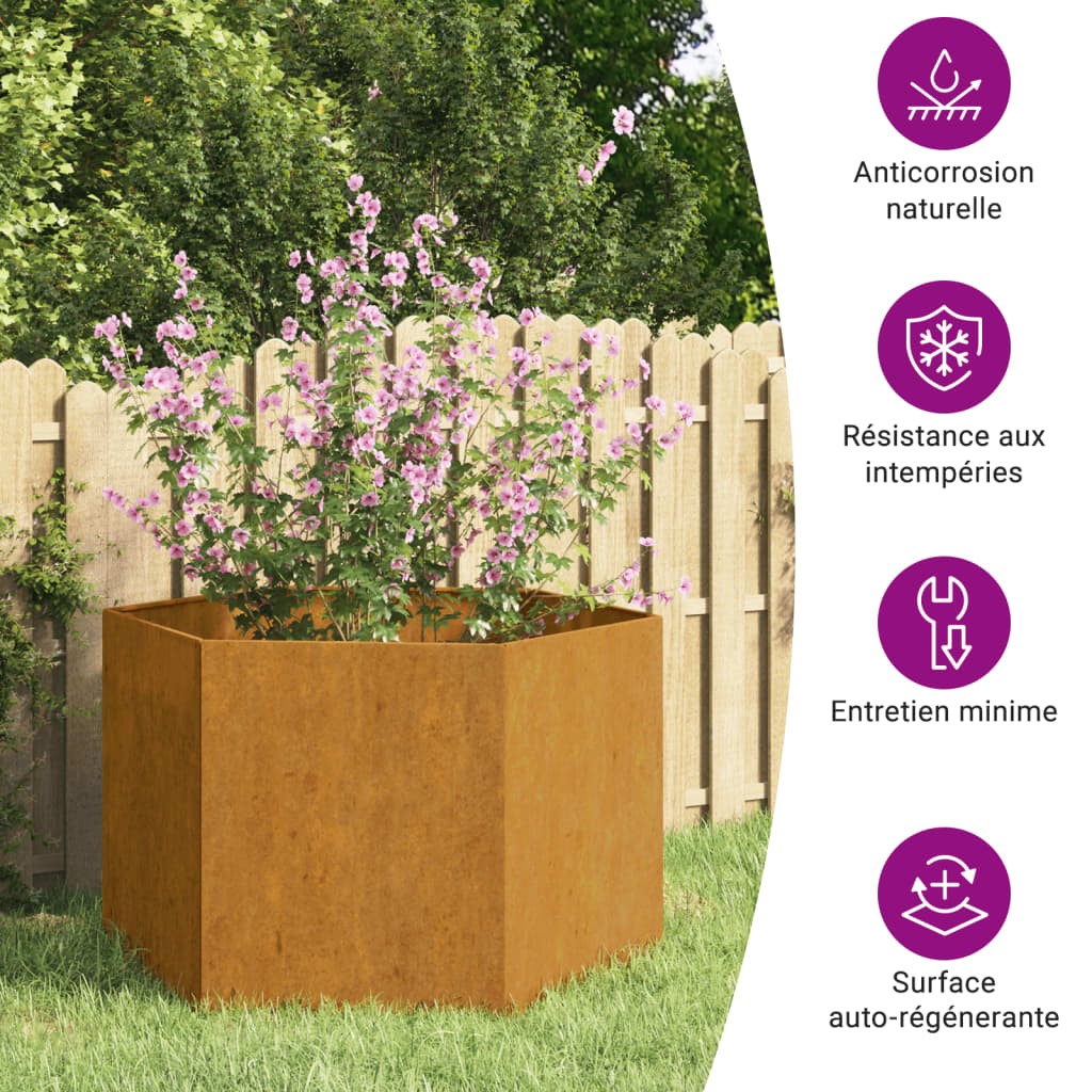 vidaXL Planter Rusty 60x60x45 cm Corten Steel