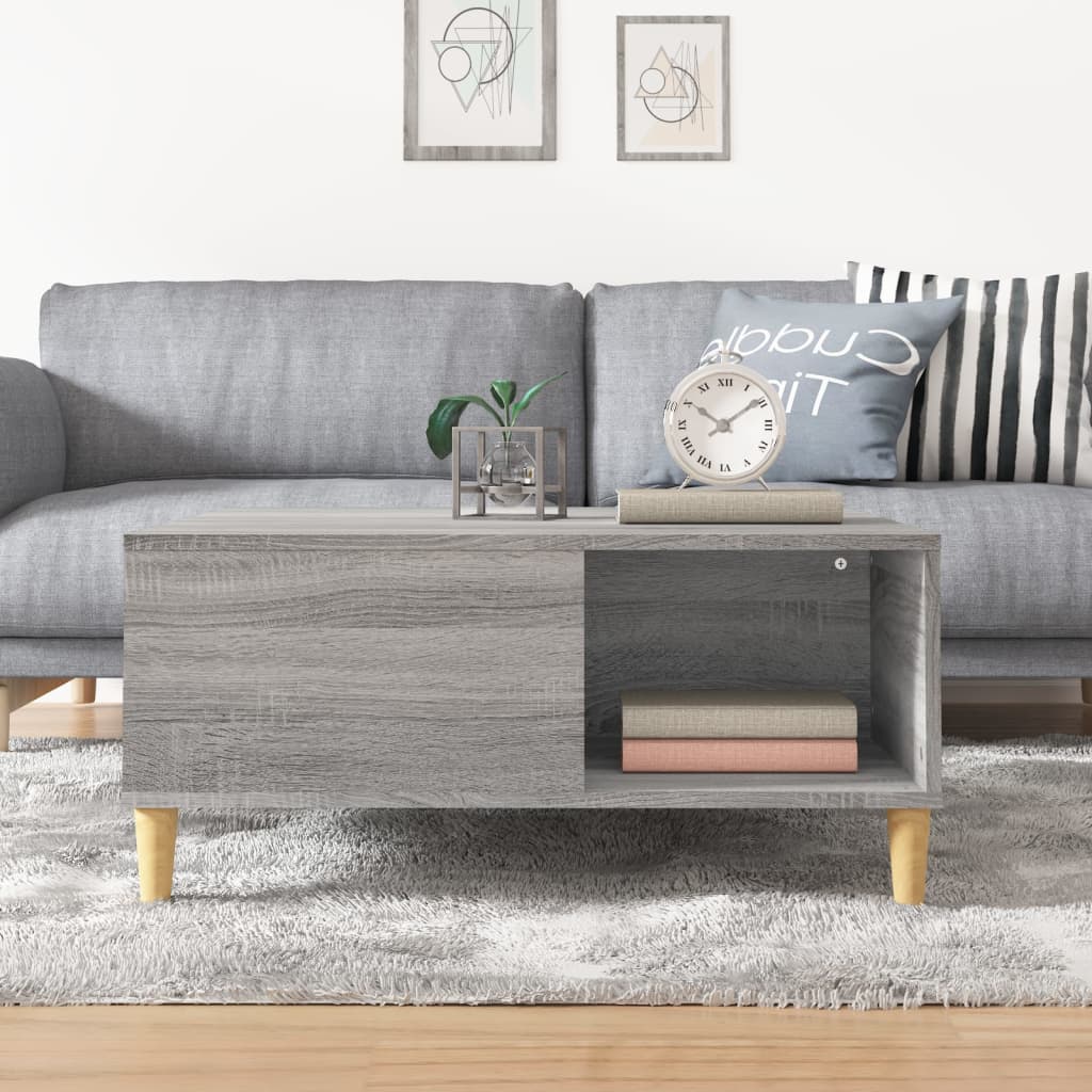 vidaXL Coffee Table Grey Sonoma 80x80x36.5 cm Engineered Wood