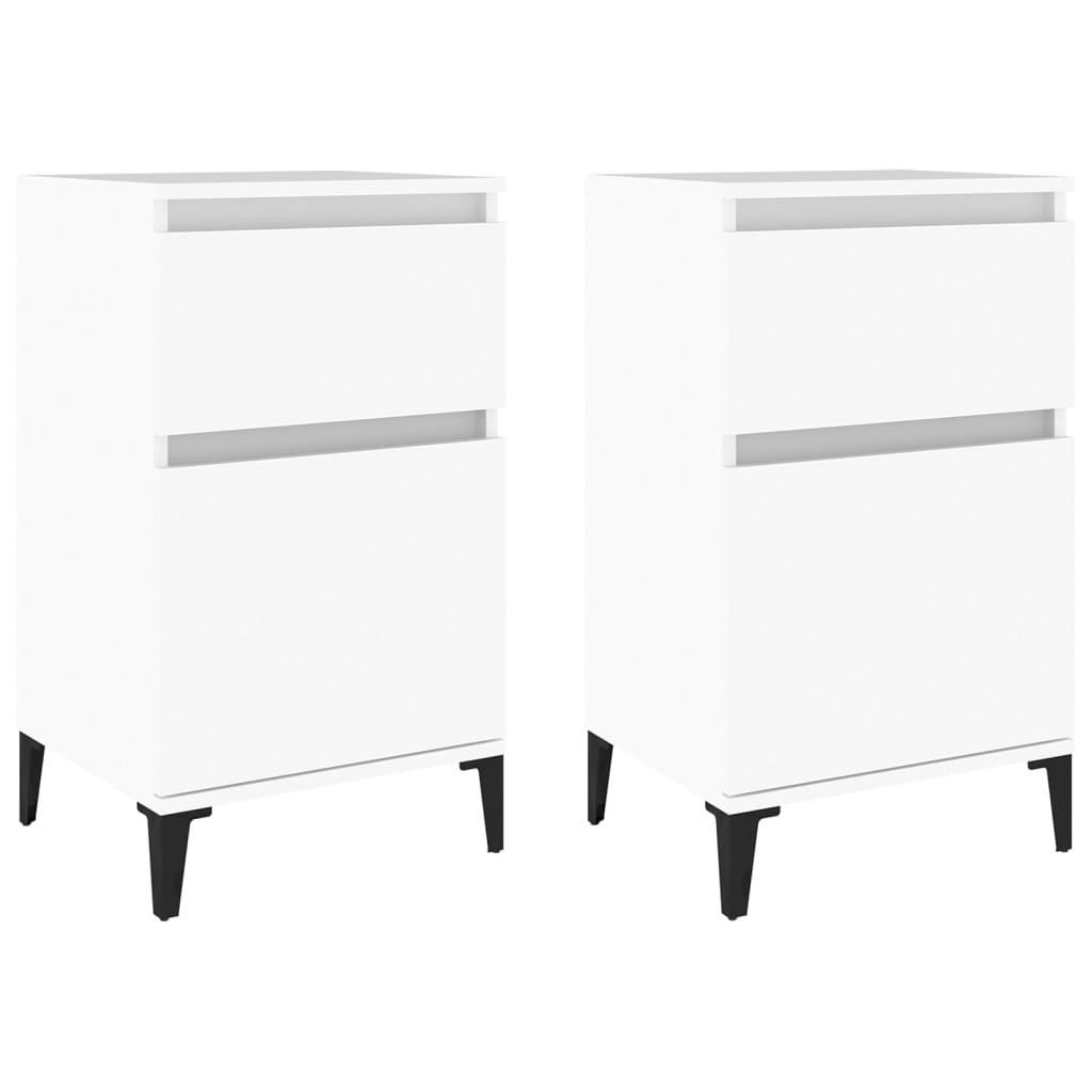 vidaXL Bedside Cabinets 2 pcs White 40x35x70 cm