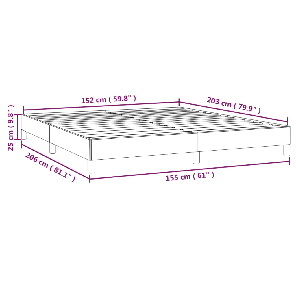 vidaXL Bed Frame without Mattress Dark Grey 152x203 cm Queen Fabric