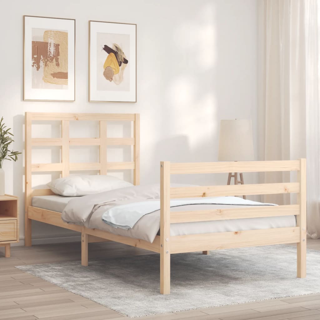 vidaXL Bed Frame without Mattress Single Solid Wood