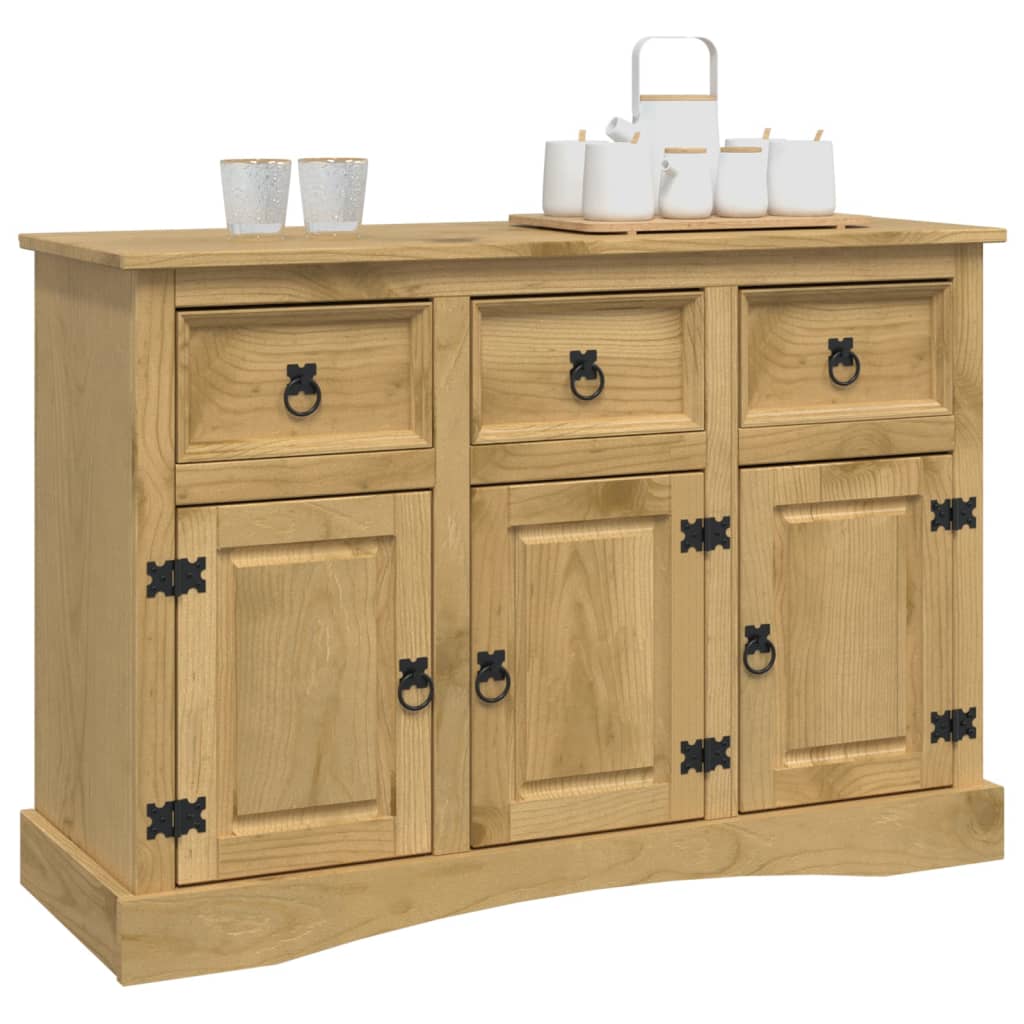 vidaXL Sideboard Solid Mexican Pinewood Corona Range 132x43x78 cm