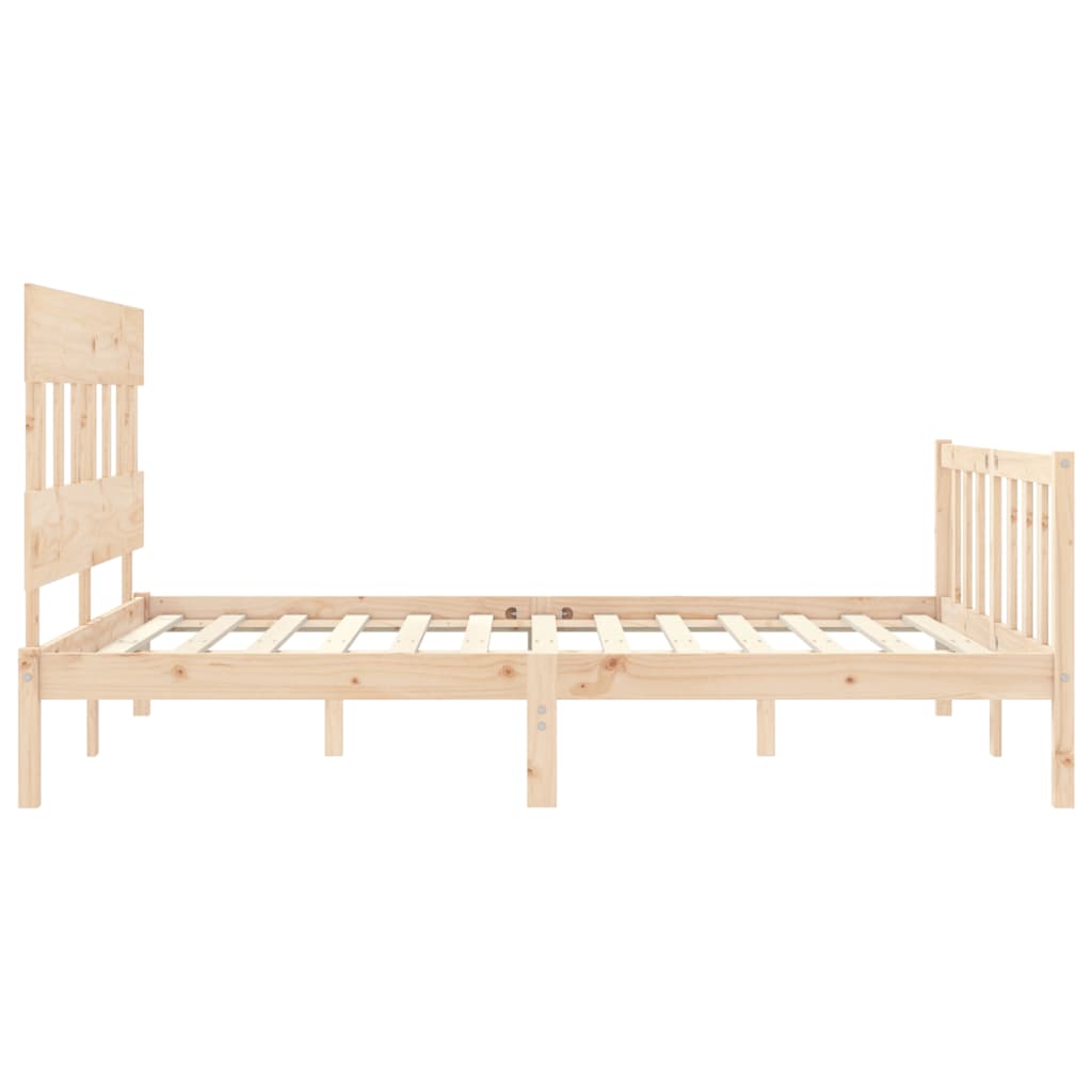 vidaXL Bed Frame without Mattress King Size Solid Wood Pine