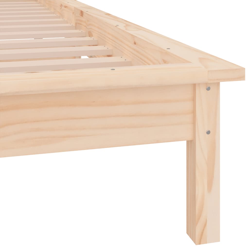 vidaXL LED Bed Frame without Mattress 90x190 cm Single Solid Wood