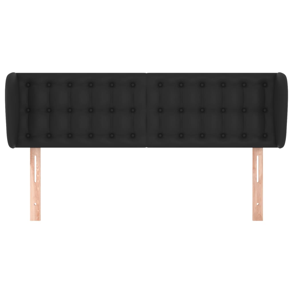 vidaXL Headboard with Ears Black 147x23x78/88 cm Faux Leather