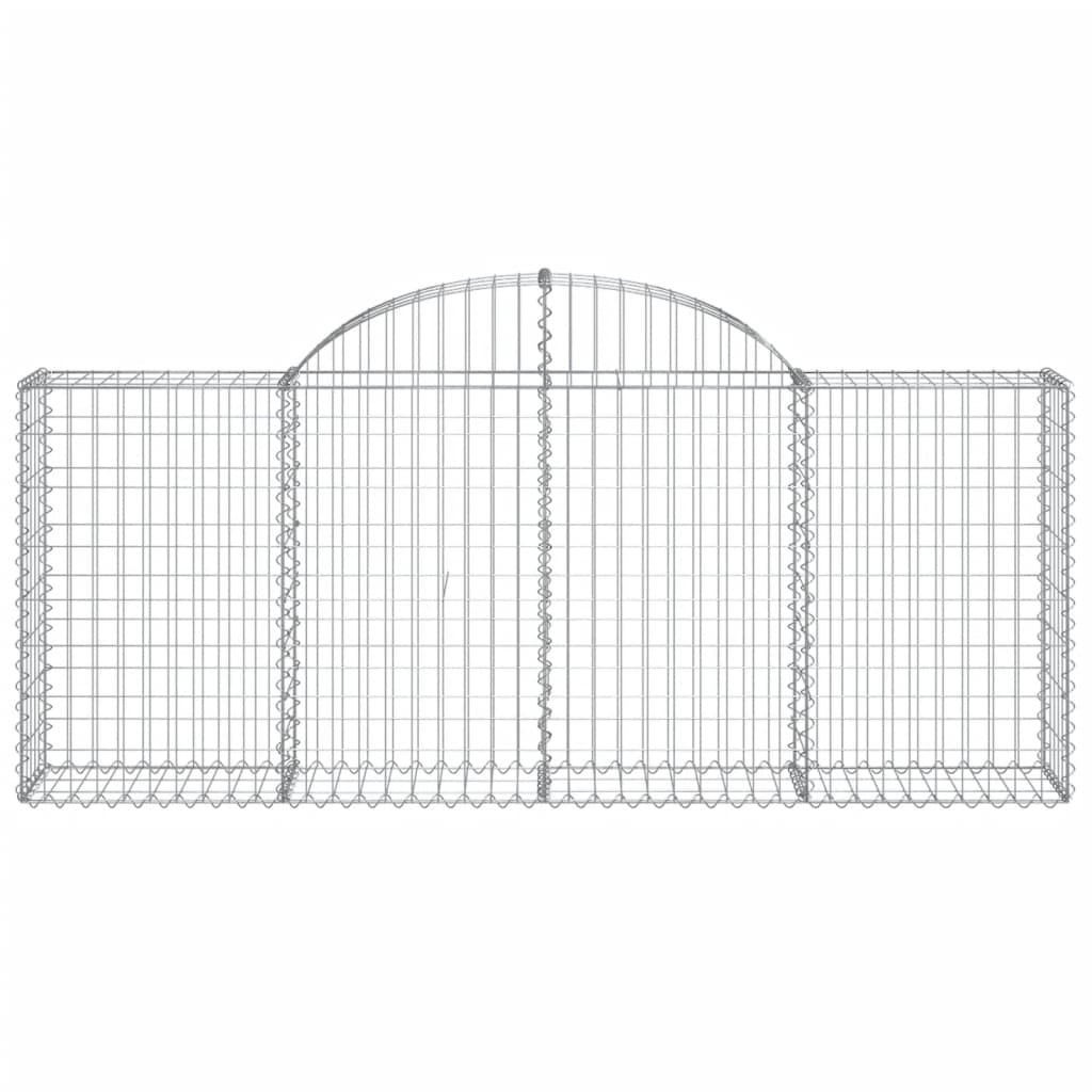 vidaXL Arched Gabion Baskets 20 pcs 200x30x80/100 cm Galvanised Iron