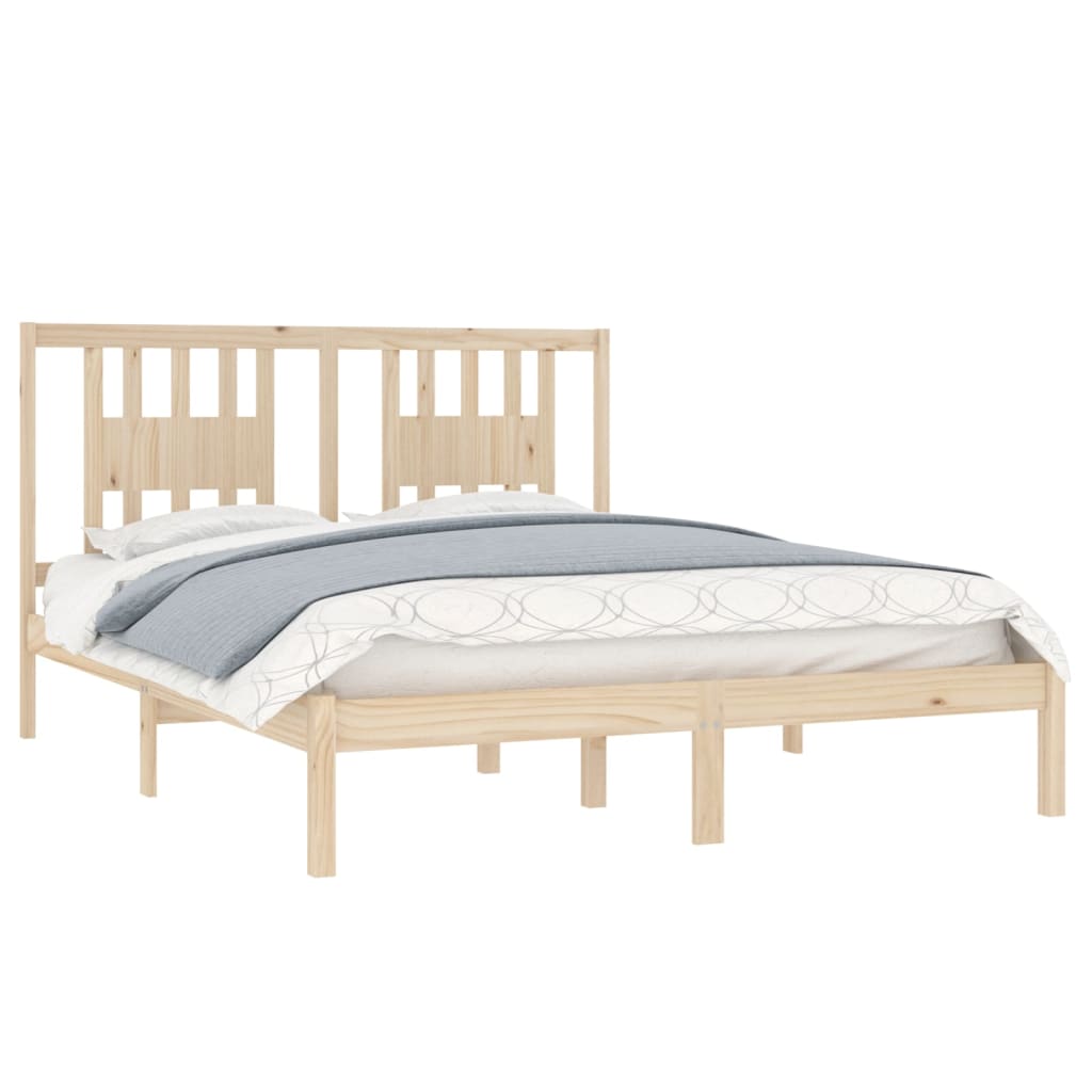 vidaXL Bed Frame without Mattress Solid Wood King Size