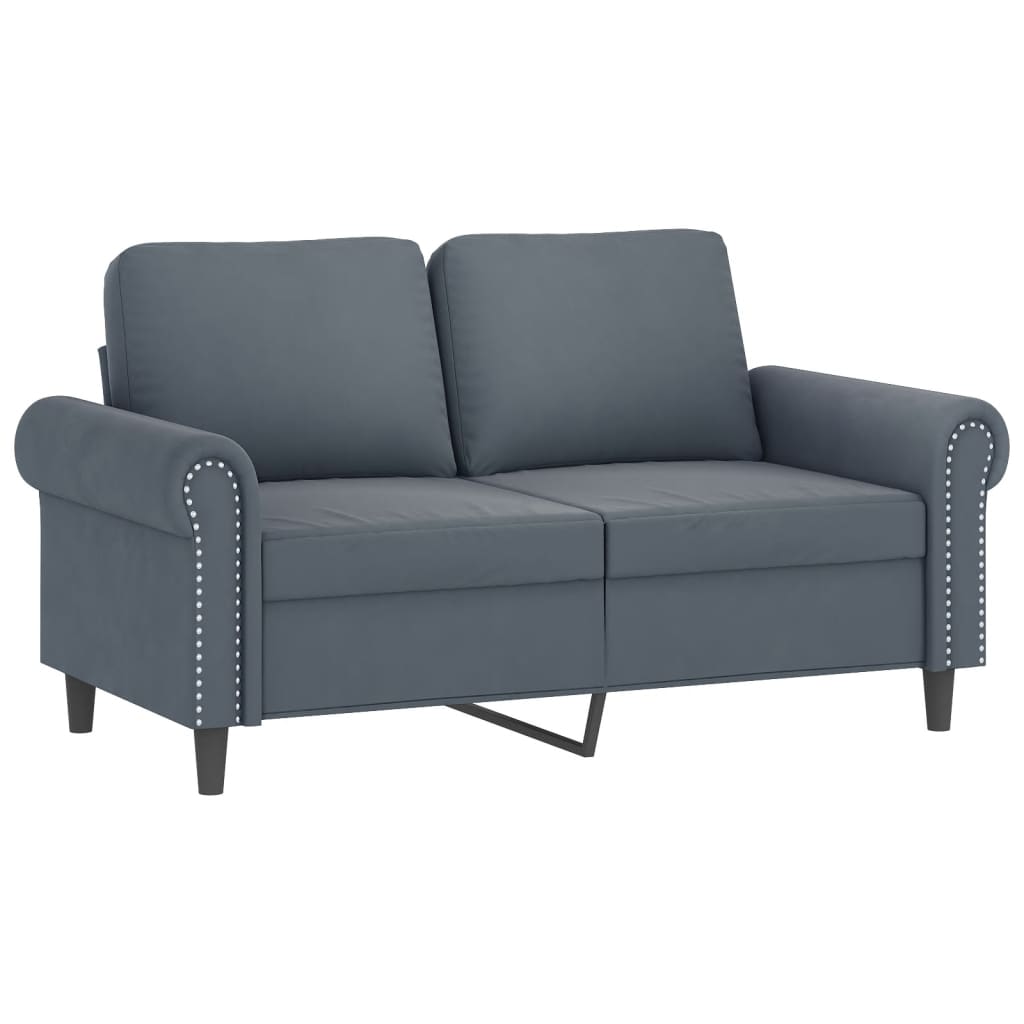 vidaXL 3 Piece Sofa Set with Cushions Dark Grey Velvet