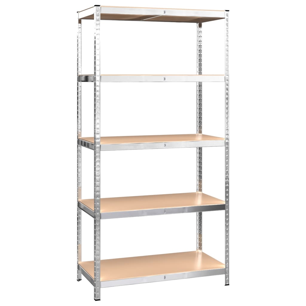 vidaXL 5-Layer Shelves 3 pcs Silver Steel&Engineered Wood