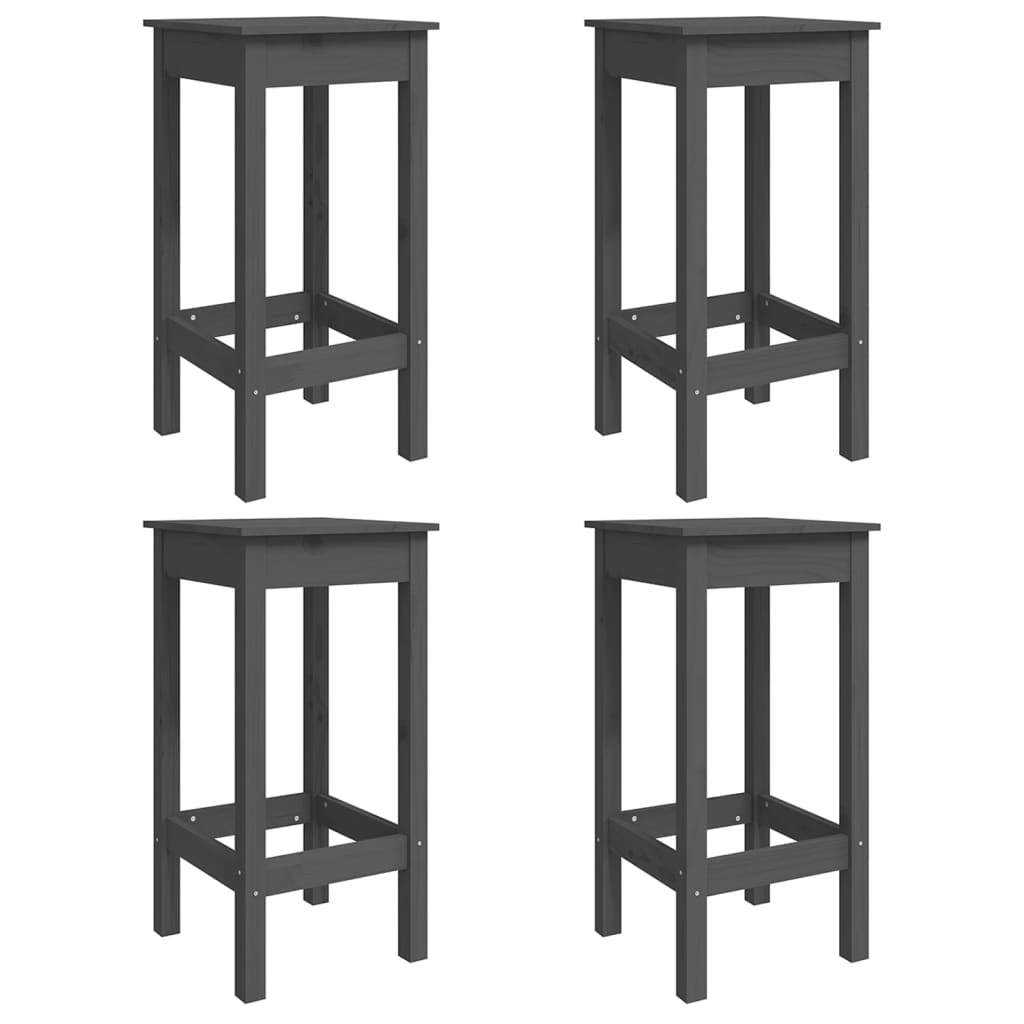 vidaXL 5 Piece Garden Bar Set Grey Solid Wood Pine