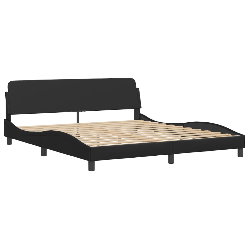 vidaXL Bed Frame with LED without Mattress Black 180x200 cm Super King