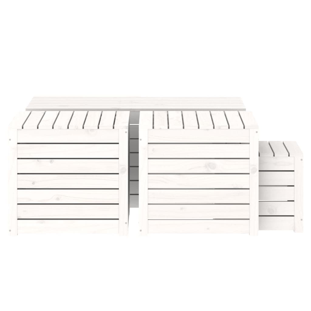 vidaXL 4 Piece Garden Box Set White Solid Wood Pine