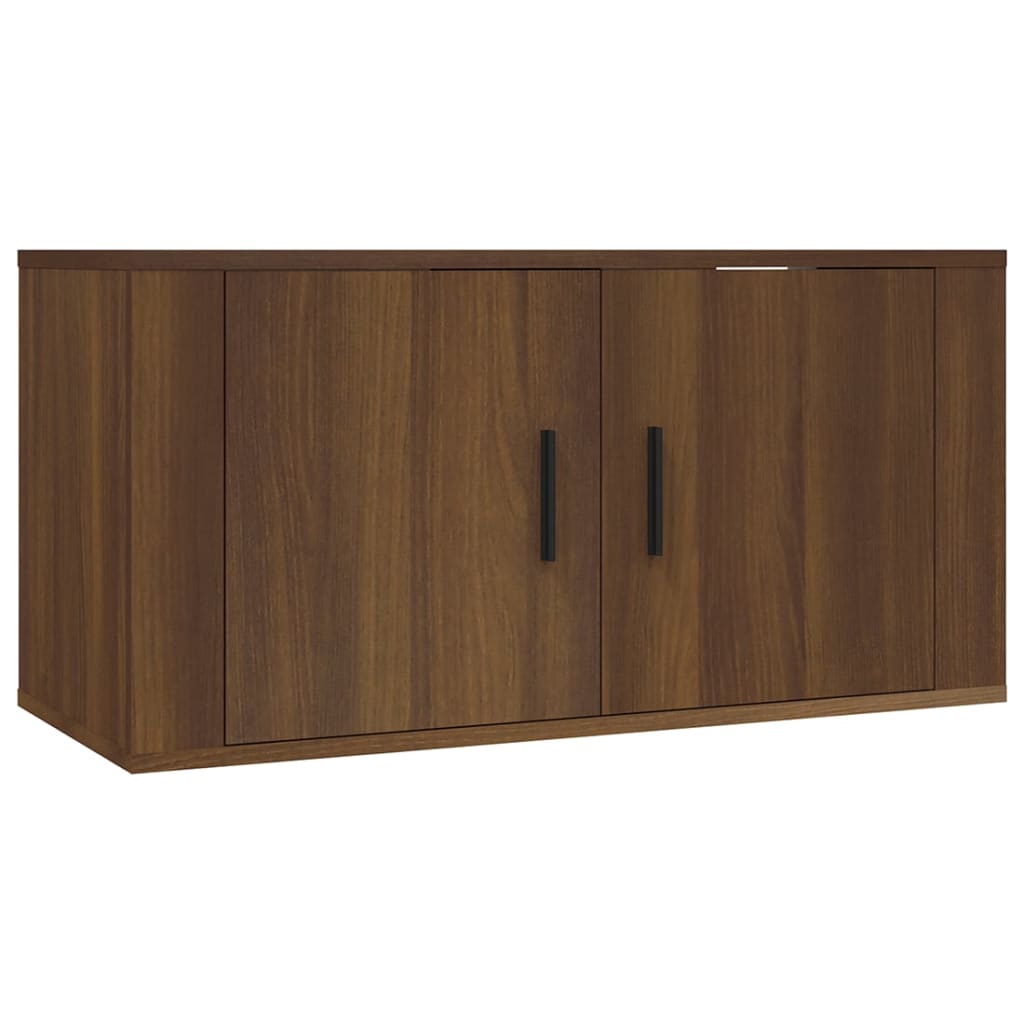 vidaXL 3 Piece TV Cabinet Set Brown Oak Engineered Wood