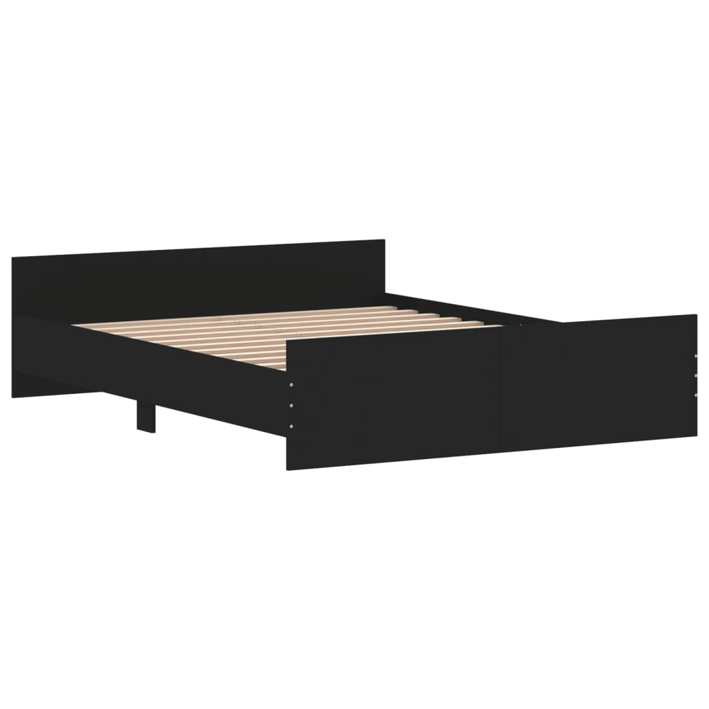 vidaXL Bed Frame without Mattress Black 150x200 cm King Size