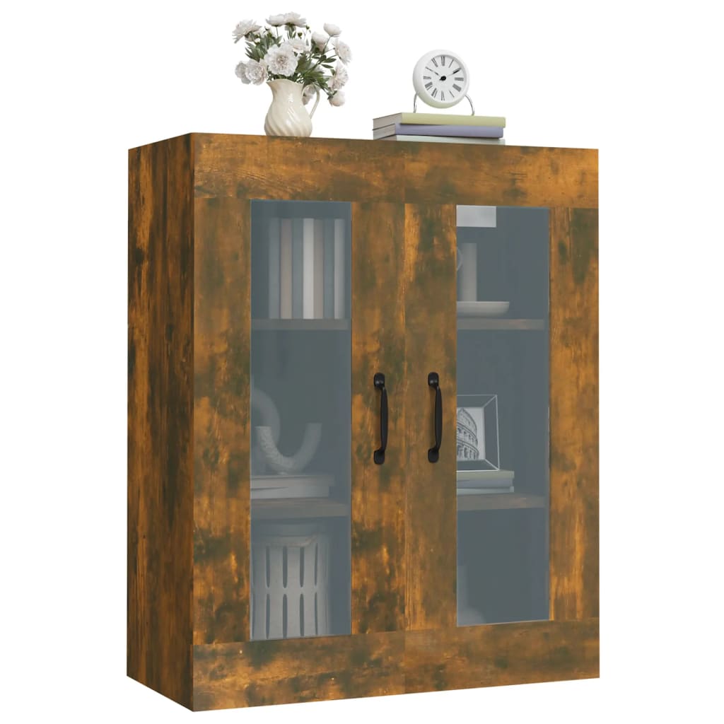 vidaXL Hanging Wall Cabinet Smoked Oak 69.5x34x90 cm