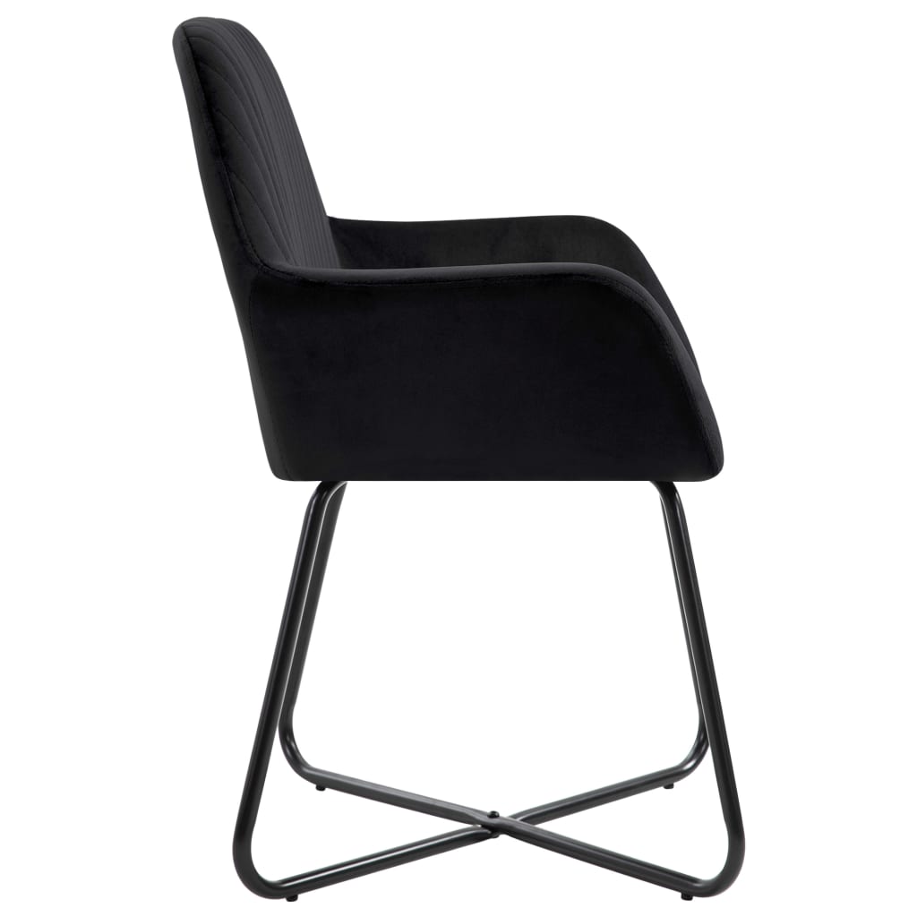 vidaXL Dining Chairs 2 pcs Black Velvet