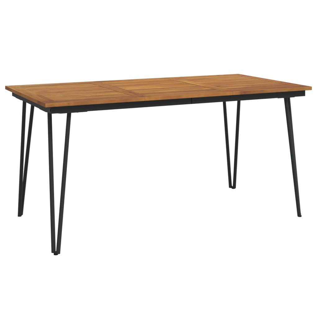 vidaXL Garden Table with Hairpin Legs 160x80x75 cm Solid Wood Acacia