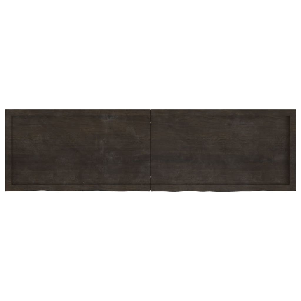 vidaXL Bathroom Countertop Dark Brown 180x50x(2-4) cm Treated Solid Wood