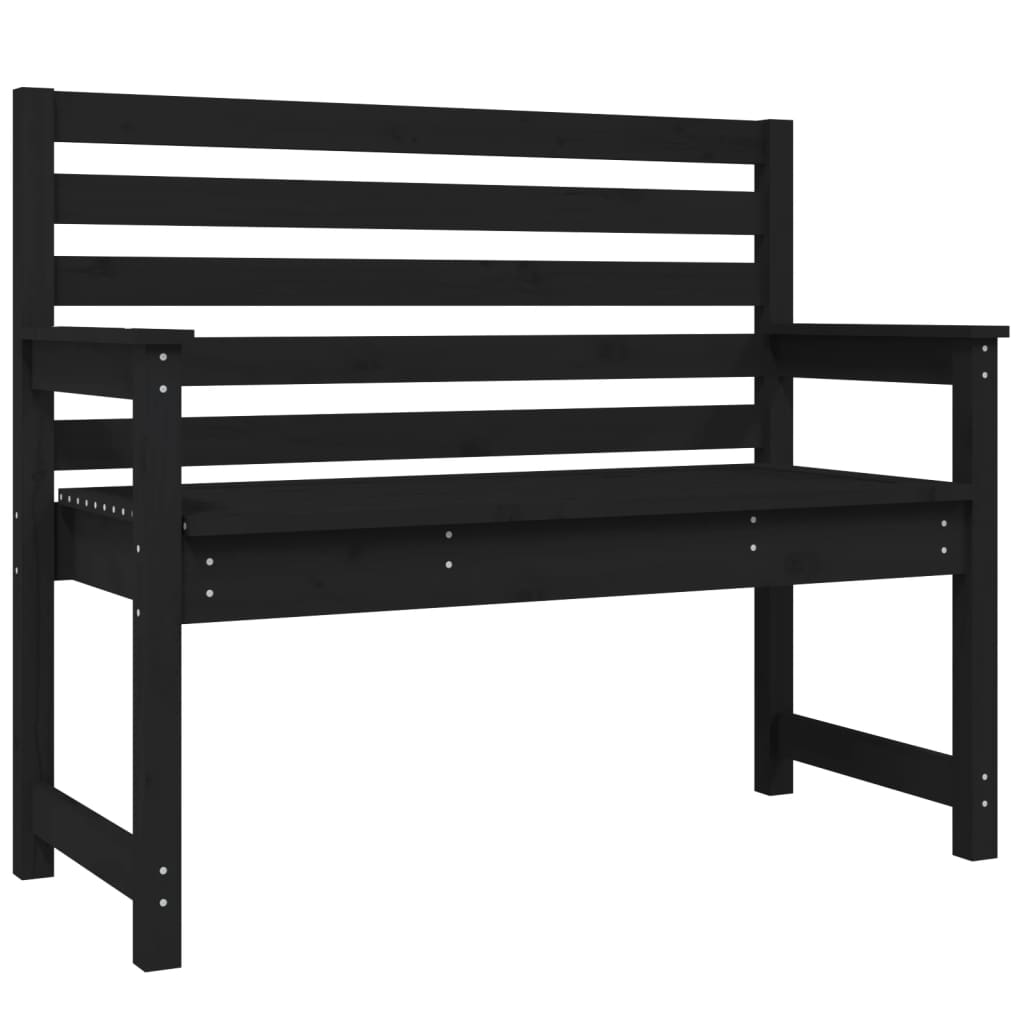 vidaXL Garden Bench Black 109x48x91.5 cm Solid Wood Pine