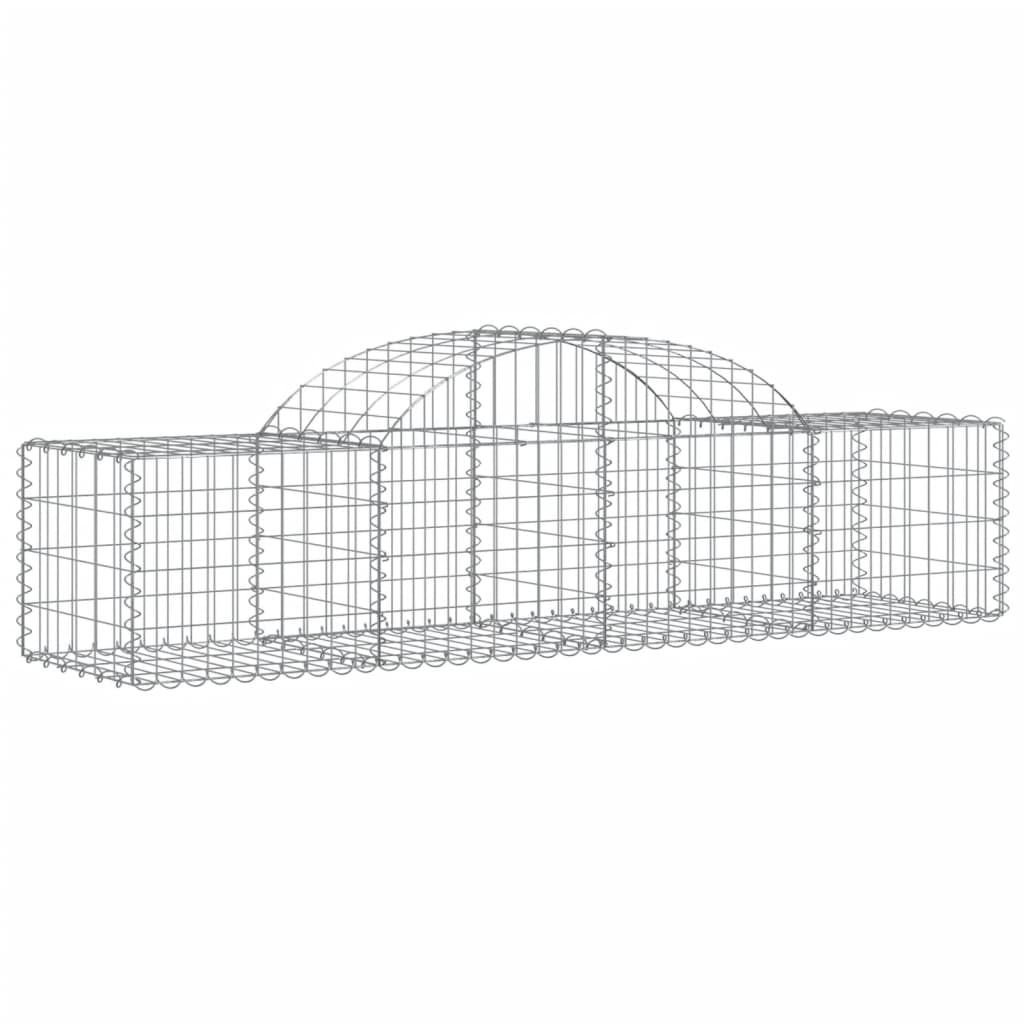 vidaXL Arched Gabion Baskets 5 pcs 200x50x40/60 cm Galvanised Iron