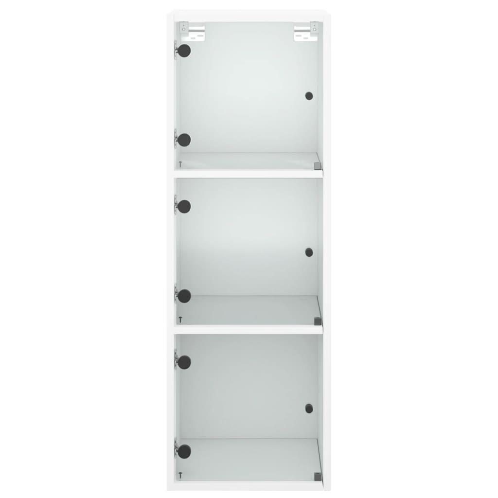 vidaXL Wall Cabinet with Glass Doors White 35x37x100 cm