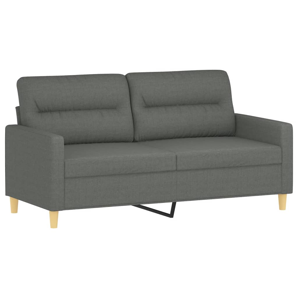 vidaXL 3 Piece Sofa Set with Pillows Dark Grey Fabric