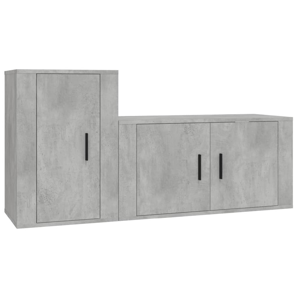 vidaXL 2 Piece TV Cabinet Set Concrete Grey Engineered Wood