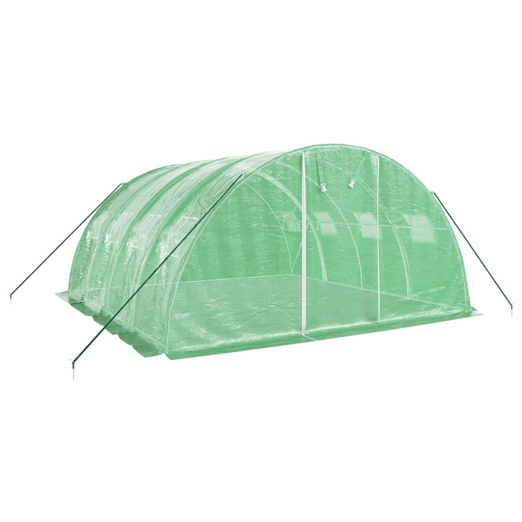 vidaXL Greenhouse with Steel Frame Green 16 m² 4x4x2 m