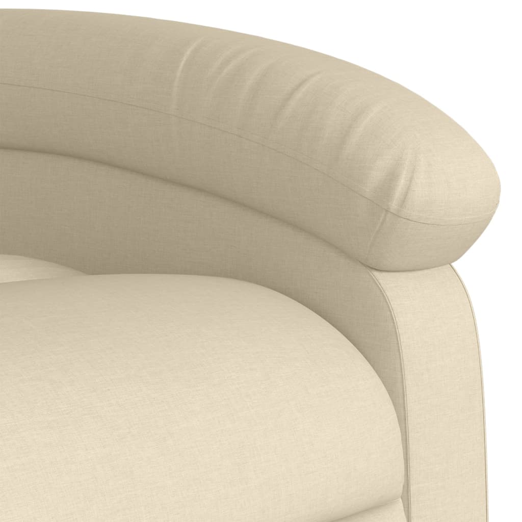 vidaXL Massage Recliner Chair Cream Fabric