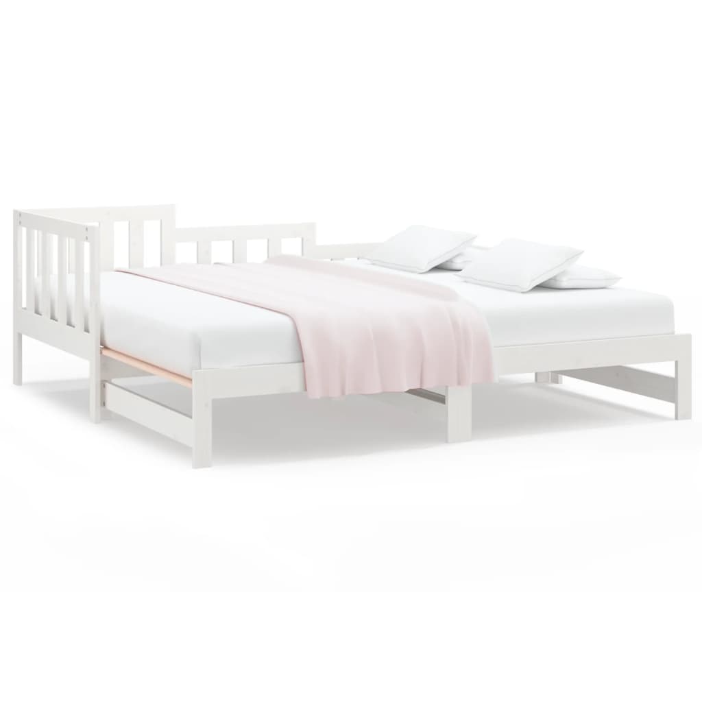 vidaXL Pull-out Day Bed without Mattress White 2x(90x190) cm