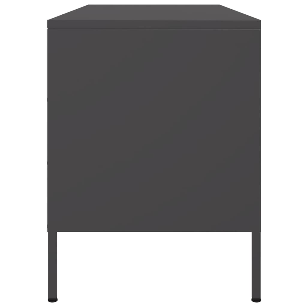 vidaXL TV Cabinet Black 100.5x39x50.5 cm Steel