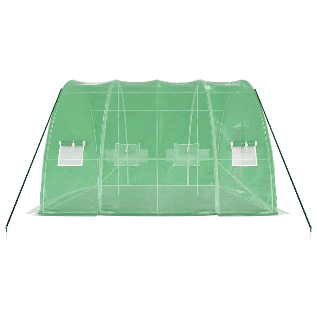 vidaXL Greenhouse with Steel Frame Green 24 m² 6x4x2.85 m