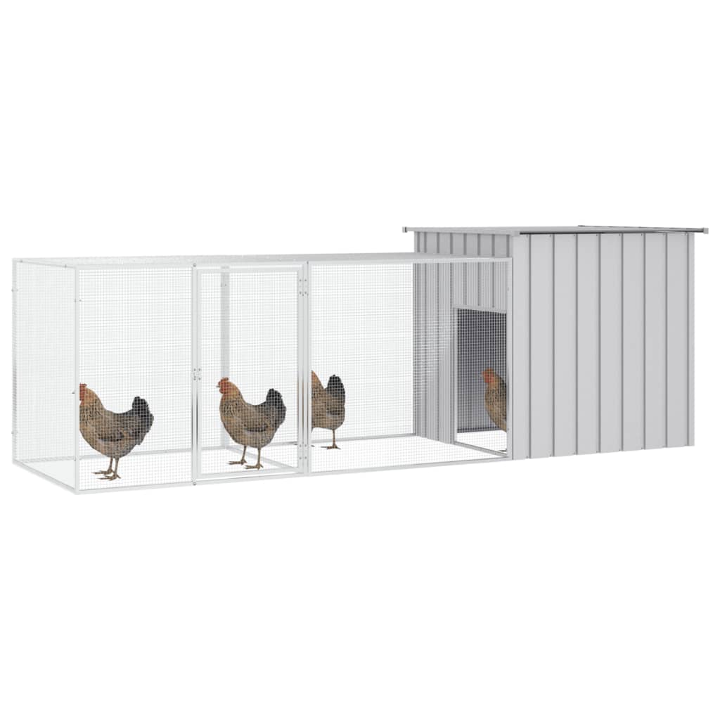 vidaXL Chicken Cage Grey 300x91x100 cm Galvanised Steel