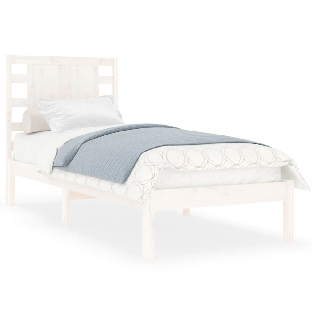 vidaXL Bed Frame without Mattress White 90x190 cm Single Solid Wood