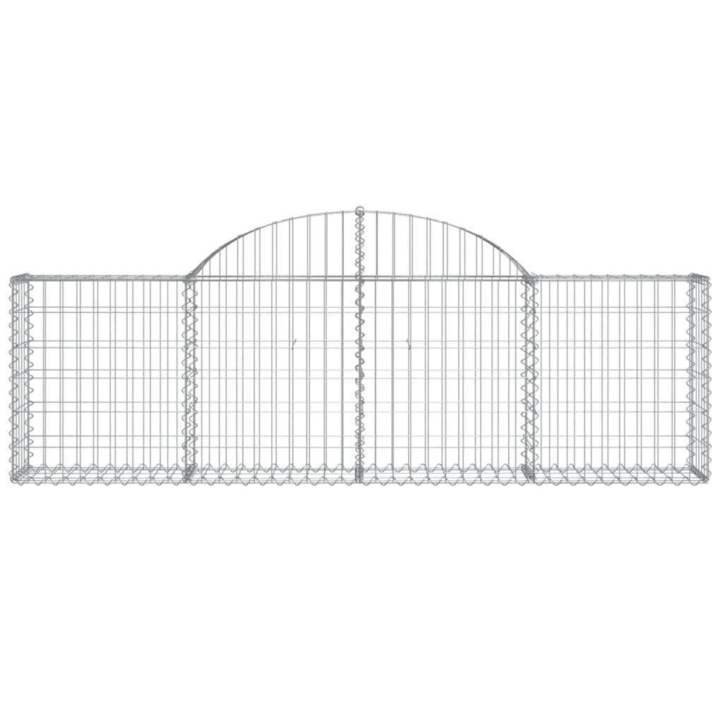 vidaXL Arched Gabion Baskets 9 pcs 200x30x60/80 cm Galvanised Iron