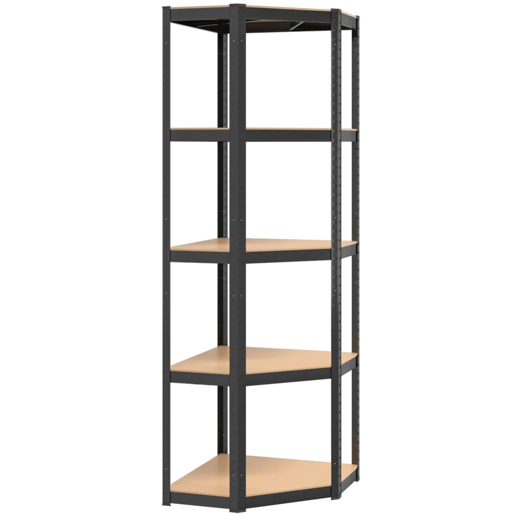 vidaXL 5-Layer Shelves 4 pcs Anthracite Steel&Engineered Wood