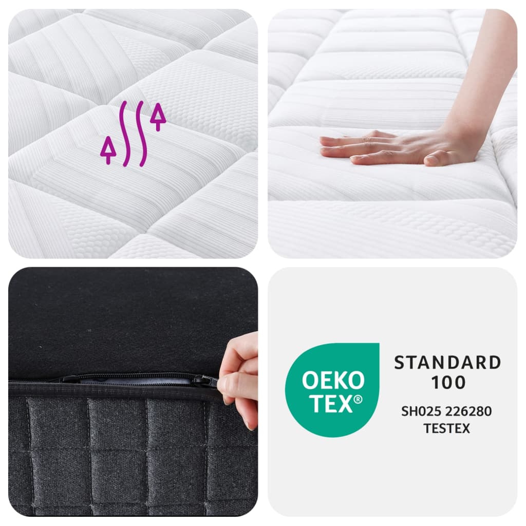 vidaXL Pocket Spring Mattress Medium Firm 107x203 cm King Single Size