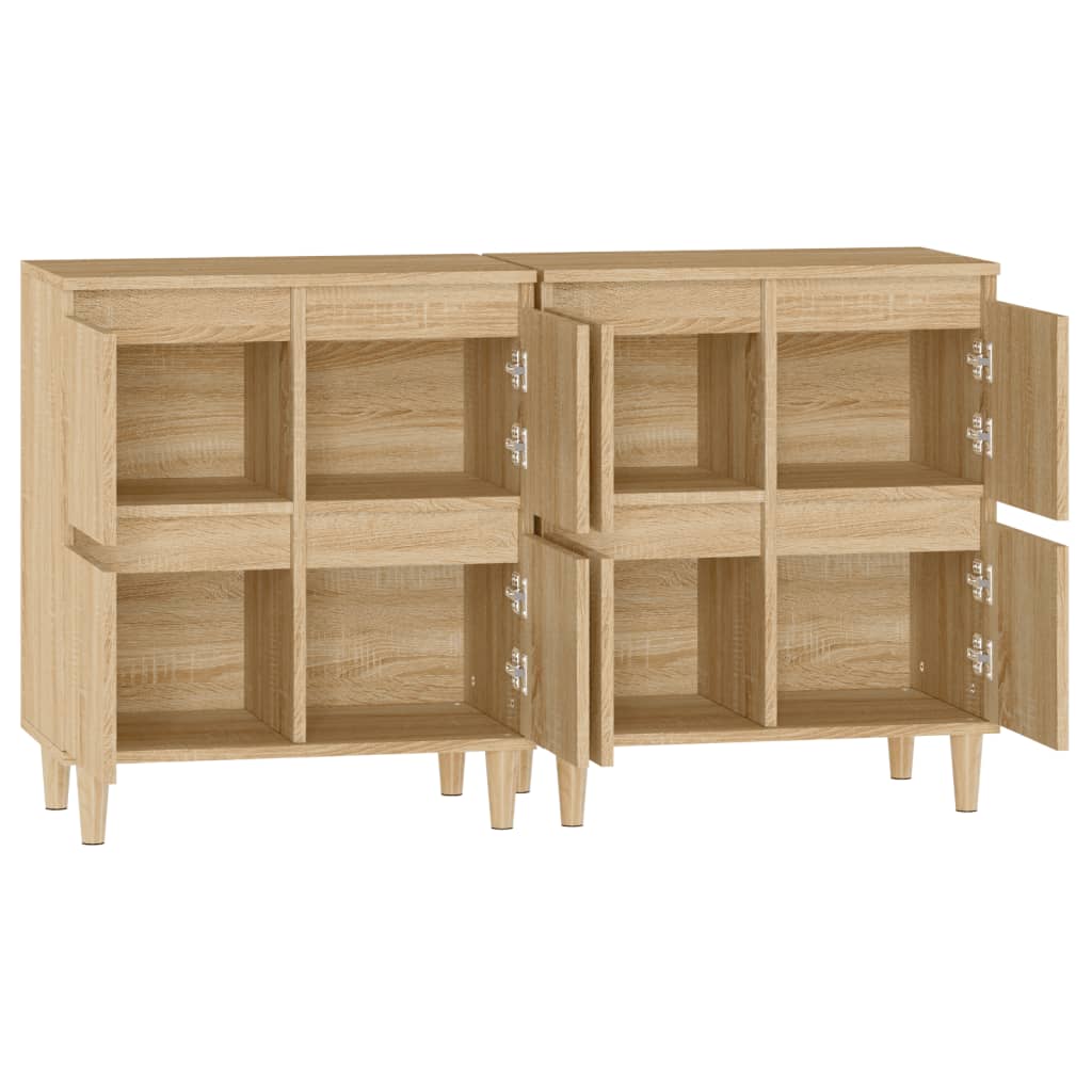 vidaXL Sideboards 2 pcs Sonoma Oak 60x35x70 cm Engineered Wood