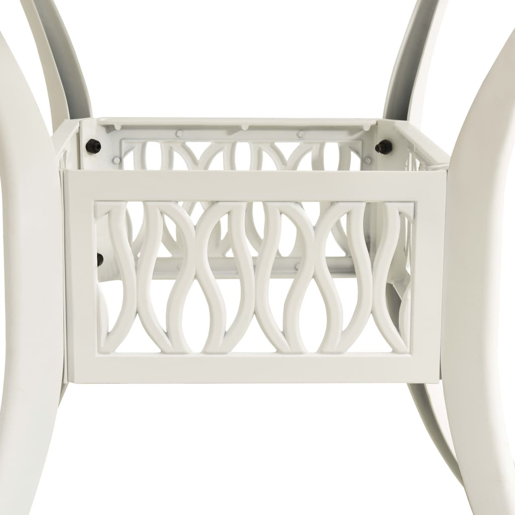 vidaXL Garden Table White 90x90x74 cm Cast Aluminium