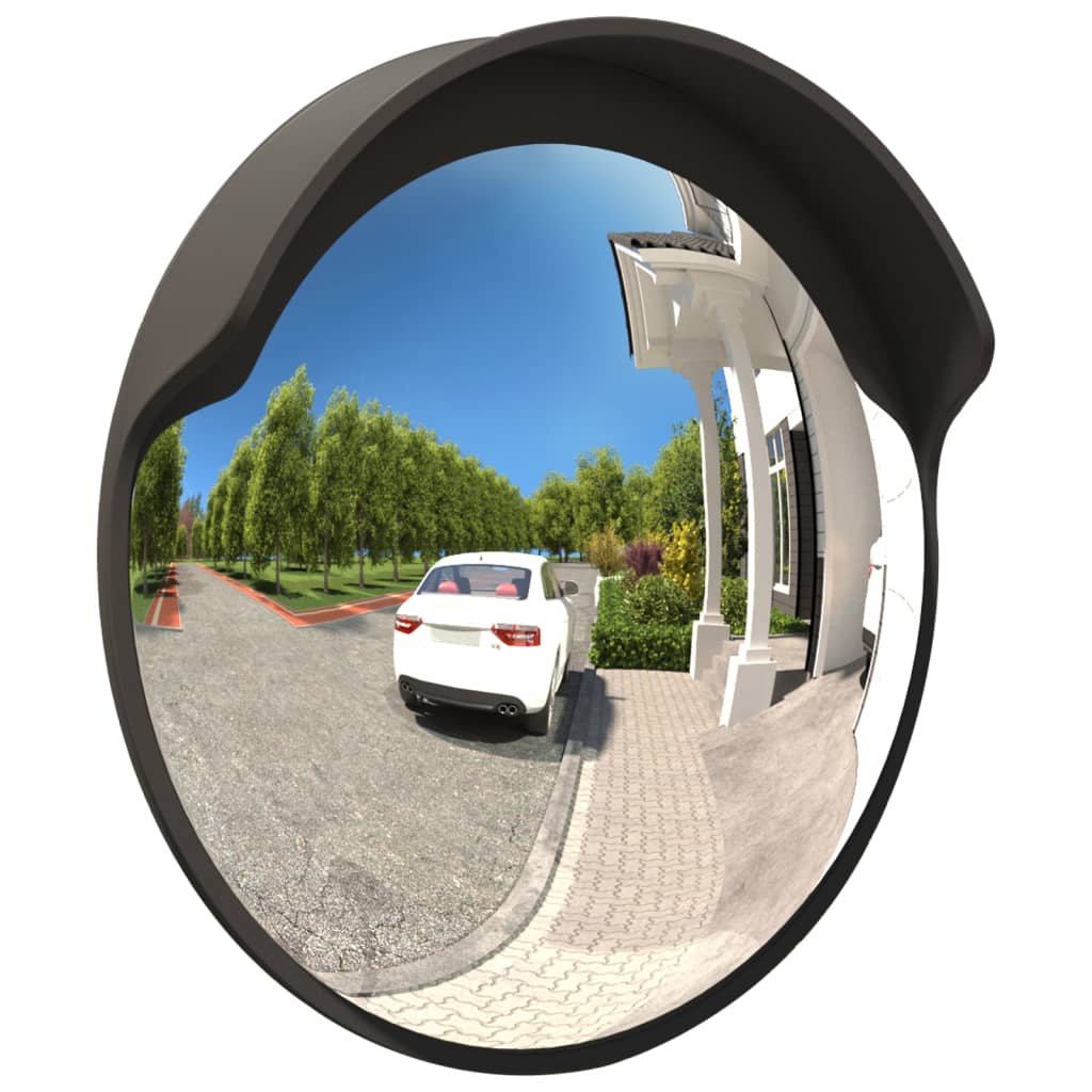 vidaXL Outdoor Convex Traffic Mirror Black Ø45 cm Polycarbonate