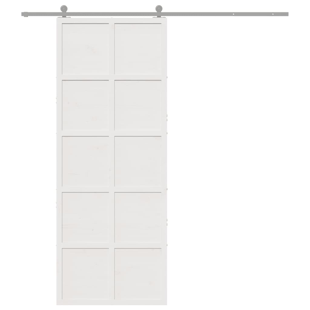 vidaXL Barn Door White 80x208 cm Solid Wood Pine