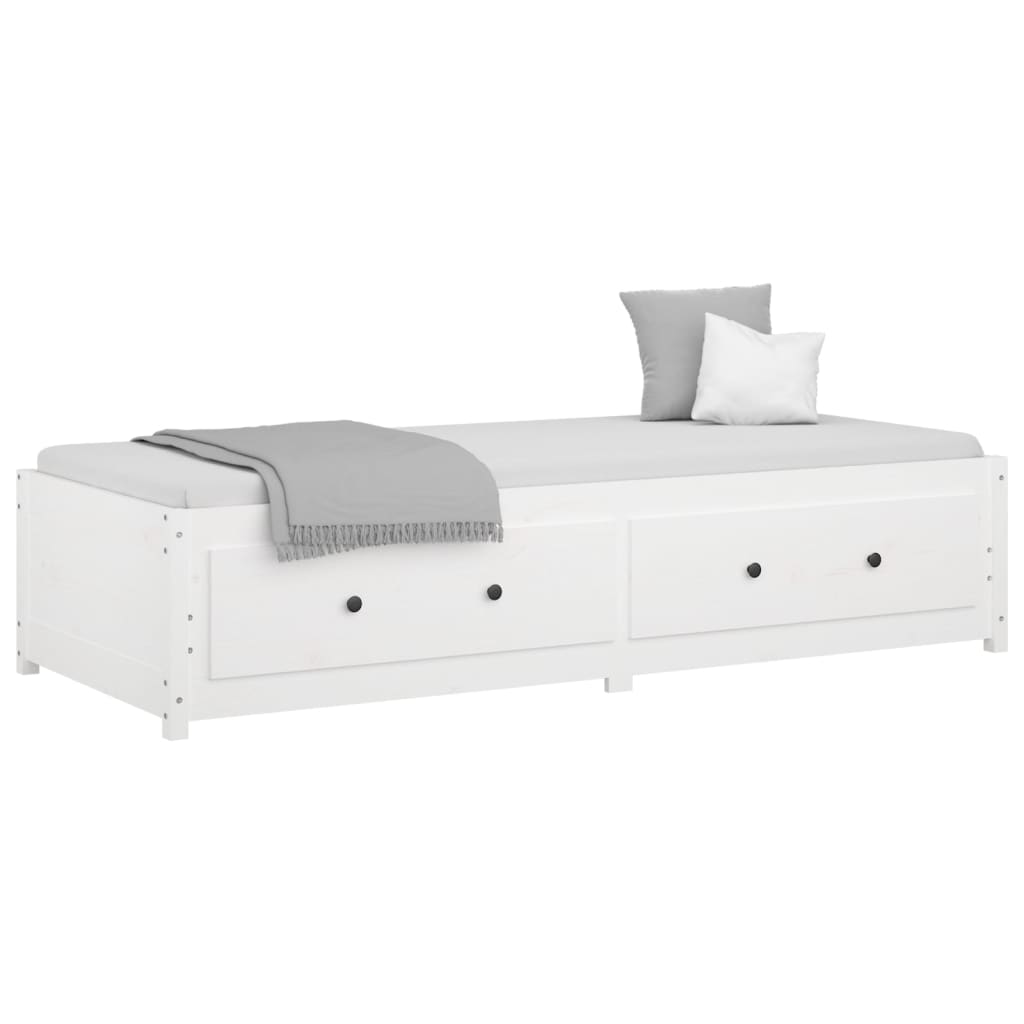 vidaXL Day Bed White 90x190 cm Single Solid Wood Pine