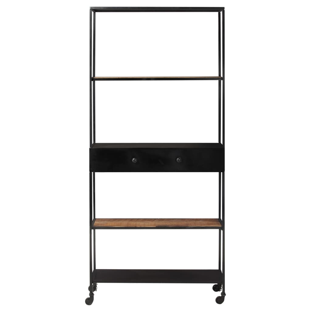 vidaXL Book Cabinet 80x35x180 cm Rough Mango Wood & Iron