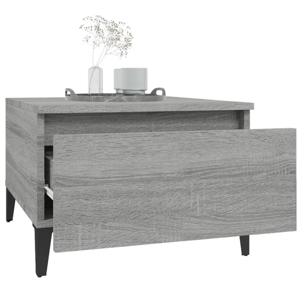 vidaXL Side Table Grey Sonoma 50x46x35 cm Engineered Wood