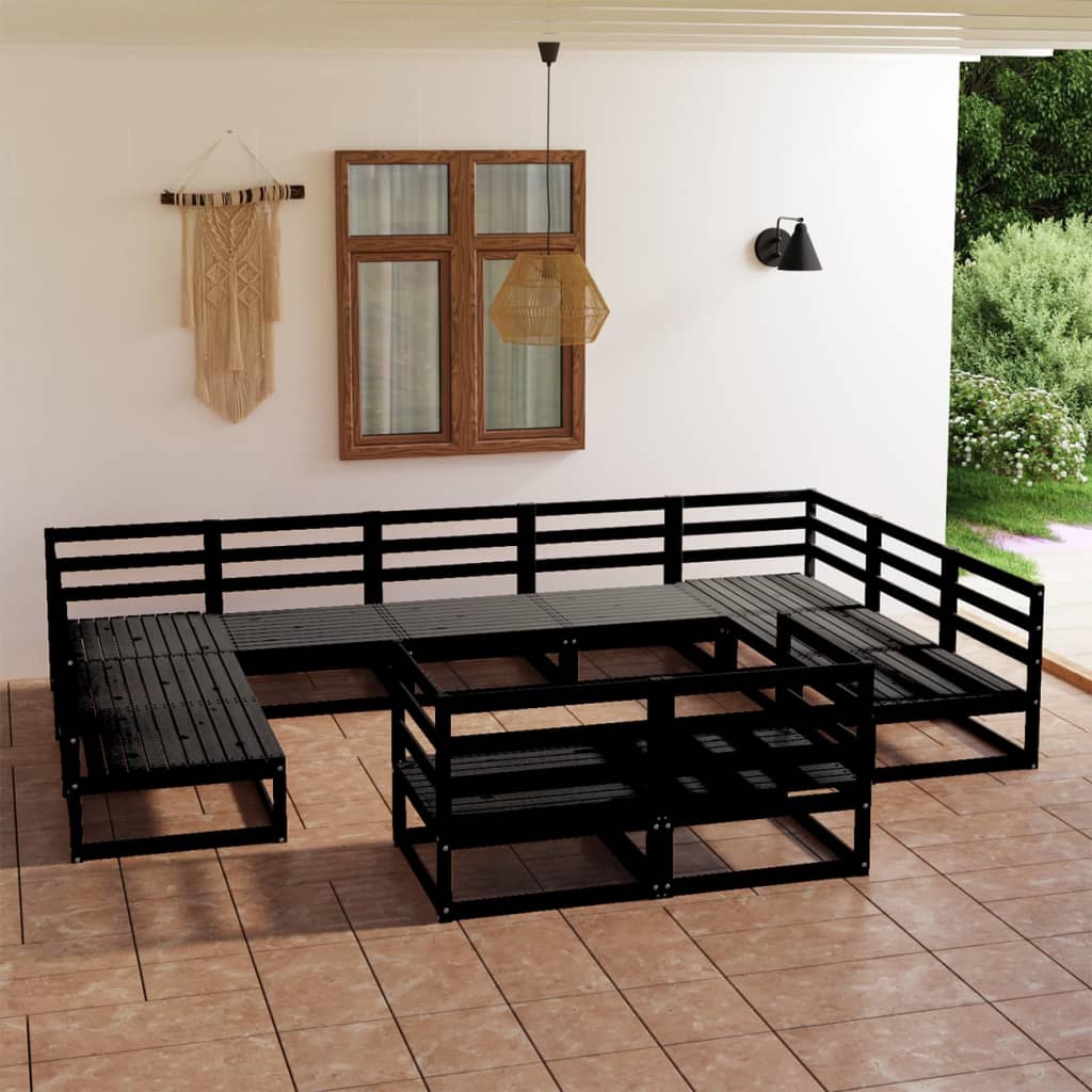 vidaXL 11 Piece Garden Lounge Set Solid Pinewood