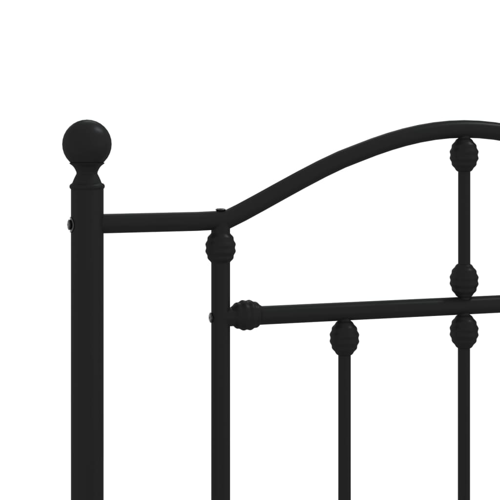 vidaXL Metal Headboard Black 90 cm